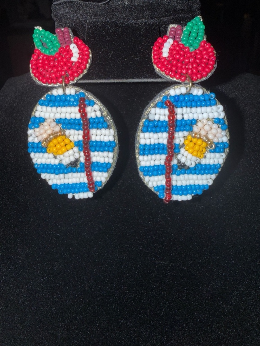 Plunder “Apple of My Eye” Beaded Drop Earrings